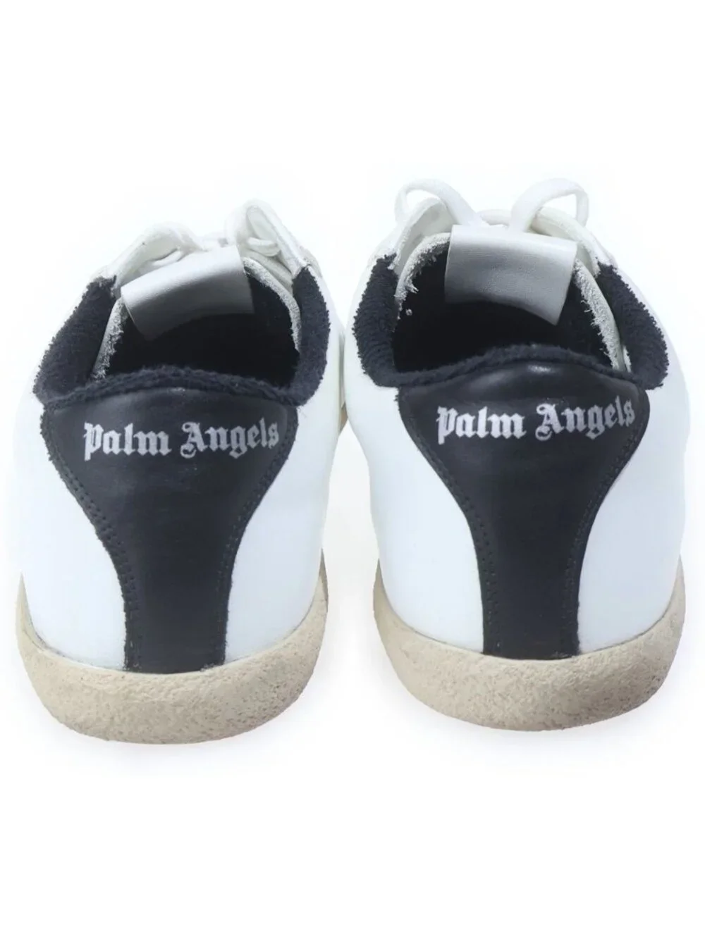 Moncler Palm Angels Leather Low Cut Sneakers White Black